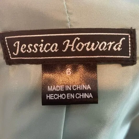 Jessica Howard Mint Green Beaded Dress and Coat Blazer Jacket, 2 Piece Set - Picture 6 of 7